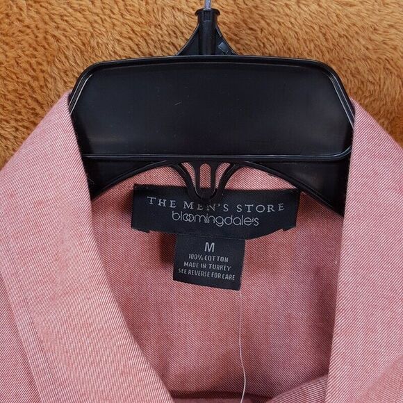 BLOOMINGDALES Shirt Mens Medium Brick Button Up Regular Fit Casual Workwear - Picture 2 of 7